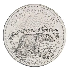 RCM 1980 Arctic Polar Bear Silver Dollar